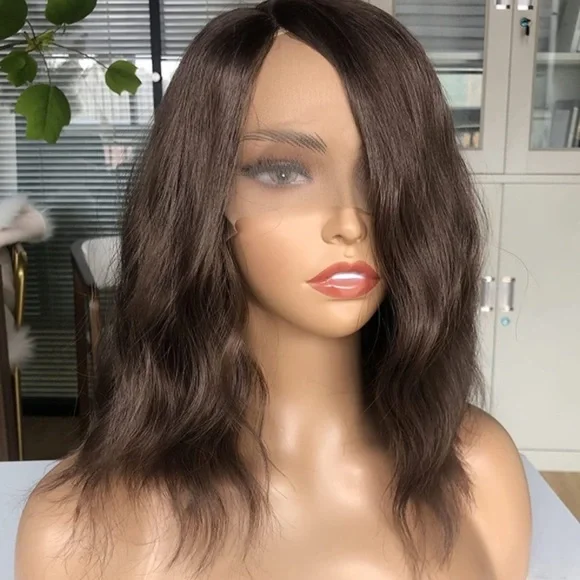 12inch Wavy Brown Lace Front Wig